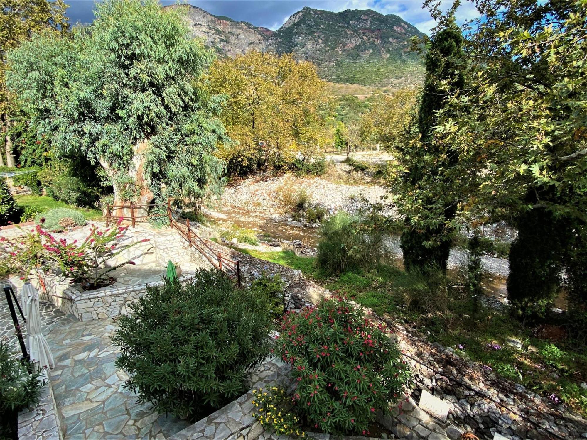 Steinturm Mit Dach-Terrasse Zwischen Fluss, Meer Und Gebirge- Spiti Pirgos Paralia Sergoulas Ngoại thất bức ảnh